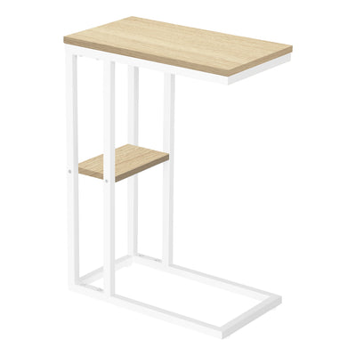 Accent Table - 25"H / Natural / White Metal - I 3677