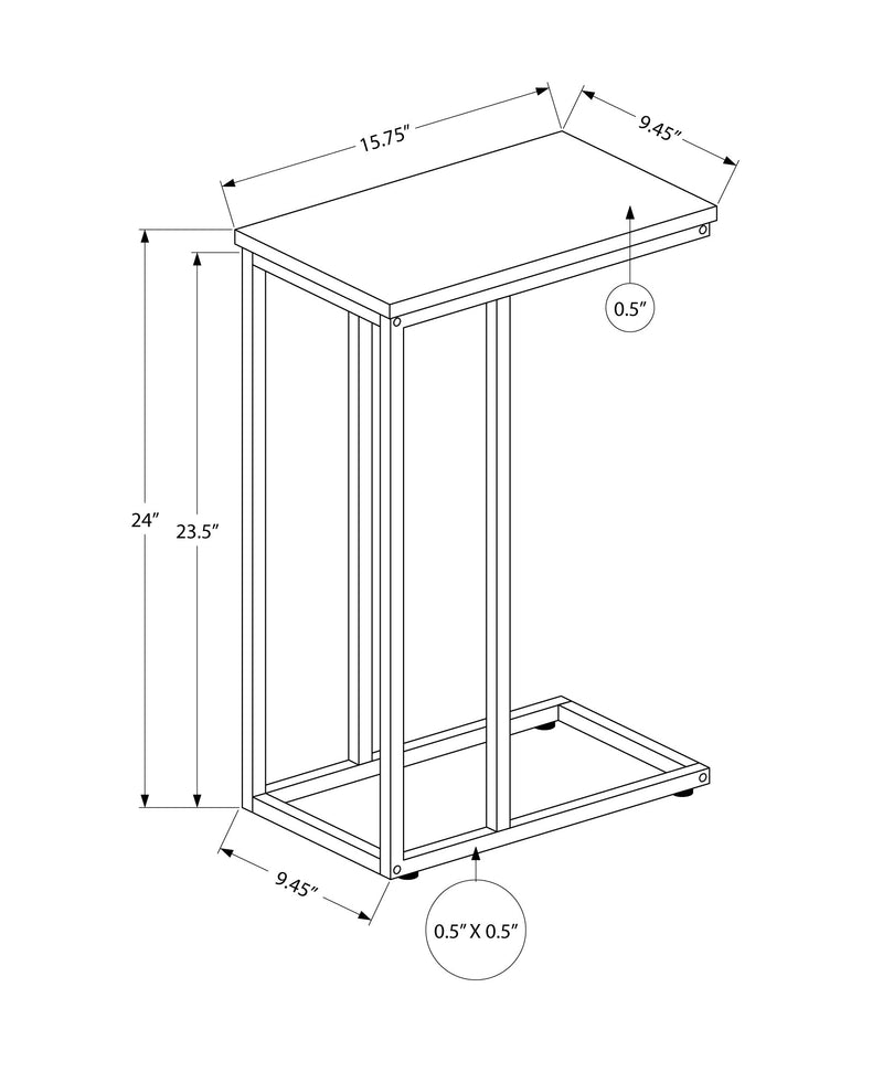 Accent Table - 25"H / White / Black Metal - I 3760