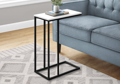 Accent Table - 25"H / White / Black Metal - I 3760