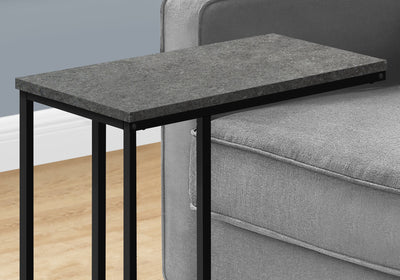 Accent Table - 25"H / Grey Stone-Look / Black Metal - I 3765