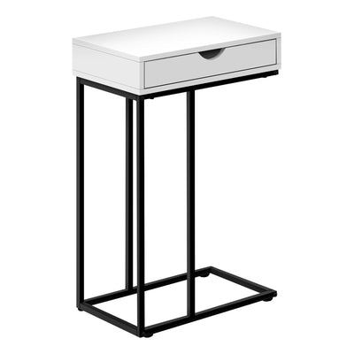 Accent Table - 25"H / White / Black Metal - I 3770