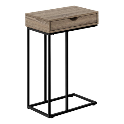 Accent Table - 25"H / Dark Taupe / Black Metal - I 3771