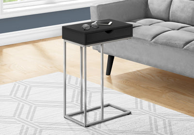 Accent Table - 25"H / Black / Silver Metal - I 3773