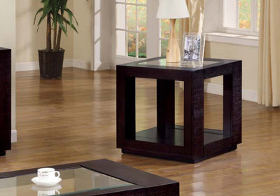 Accent Table - Espresso Veneer With Glass Insert - I 7811E