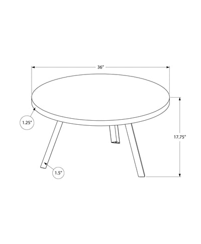 Coffee Table - 36"Dia/ Brown Reclaimed Wood / Black Metal - I 7814