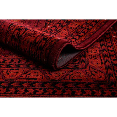 Afghan Powerloomed Red Black Rug Herati - VI-AFG-6919B-23