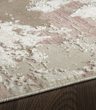 Pink Ivory Textured Abstract Rug - VI-ARI-58-4494A-PINK