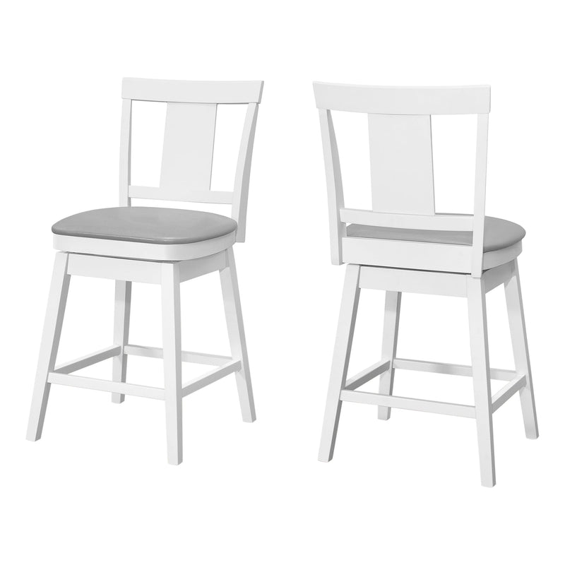 Barstool - 2Pcs / 39"H / White / Swivel Counter Height - I 1233