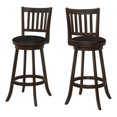 Barstool - 2Pcs / 44"H / Espresso / Swivel Bar Height - I 1236