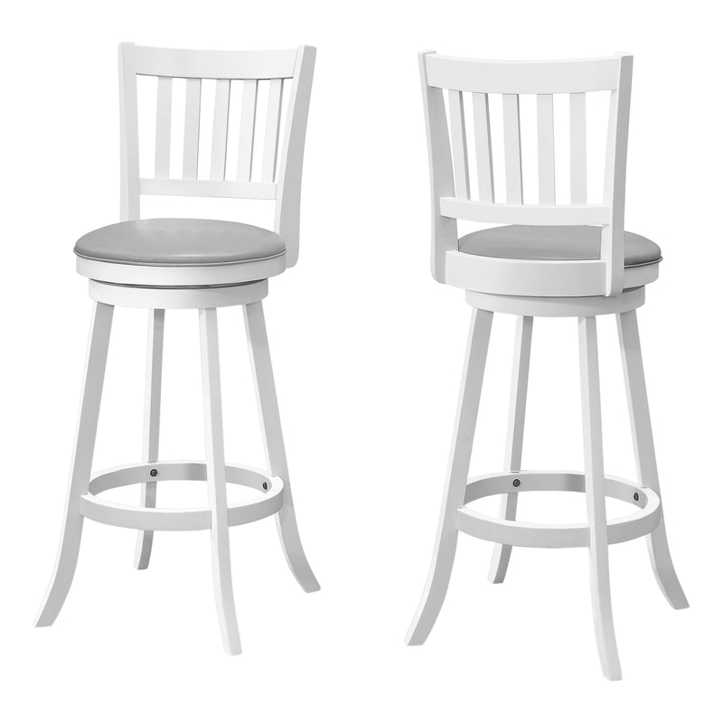 Barstool - 2Pcs / 44"H / White / Swivel Bar Height - I 1238