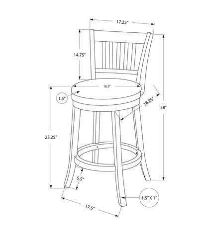 Barstool - 2Pcs / 39"H / White / Swivel Counter Height - I 1239