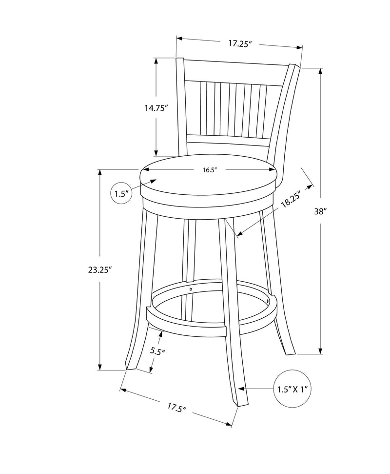 Barstool - 2Pcs / 39"H / White / Swivel Counter Height - I 1239