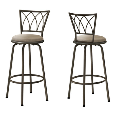 Barstool - 2Pcs / 43"H / Swivel / Dark Coffee Metal - I 2393