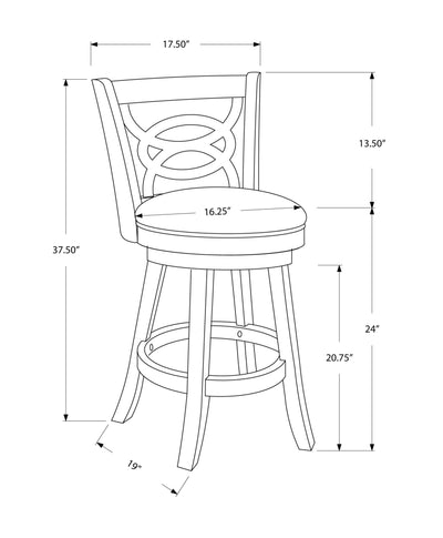 Barstool - 2Pcs / 39"H / Swivel / Oak Counter Height - I 1252