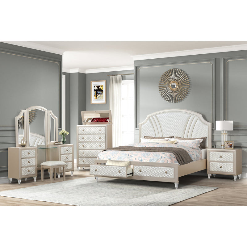 Tiffany Vanity Bedroom Set - ME-1311-5PCSV-K