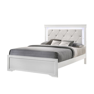 Brooklyn White Collection Double Platform Bed - ME-BrooklynW-D