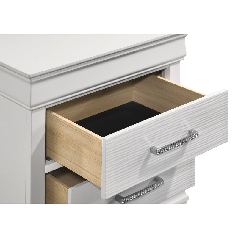 Brooklyn White Collection Nightstand - ME-BrooklynW-NS