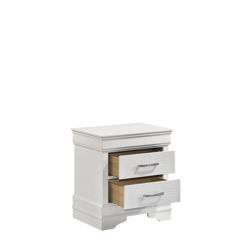 Brooklyn White Collection Nightstand - ME-BrooklynW-NS