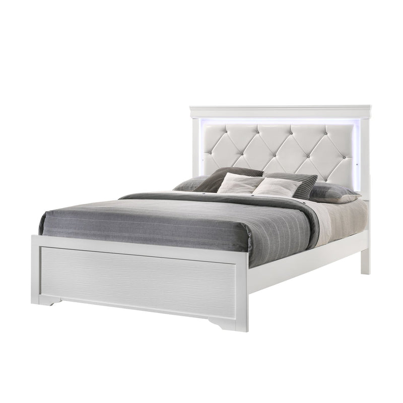 Brooklyn White Collection Queen Platform Bed - ME-BrooklynW-Q