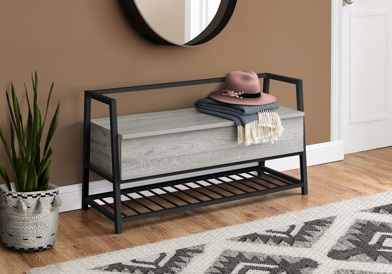 Bench - 42"L / Grey Storage / Black Metal - I 4500