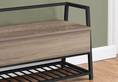 Bench - 42"L / Dark Taupe Storage / Black Metal - I 4501