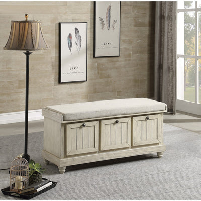 Woodwell Beige Solid Wood Rustic Bench - MA-4586W