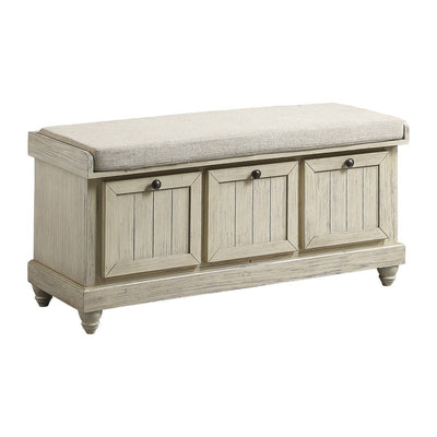 Woodwell Beige Solid Wood Rustic Bench - MA-4586W