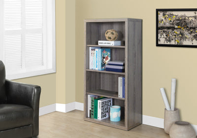 Bookcase - 48"H / Dark Taupe With Adjustable Shelves - I 7060