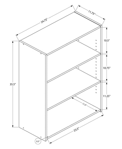 Bookcase - 36"H / Cherry With 3 Shelves - I 7475