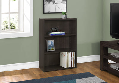 Bookcase - 36"H / Cappuccino With 3 Shelves - I 7476