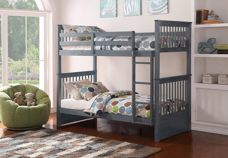 Twin/Twin Grey Bunkbed with 2 Drawers option - IF-B-121-G