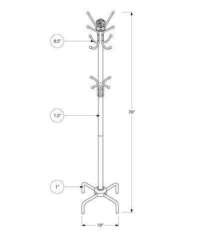 Coat Rack - 70"H / White Metal - I 2006