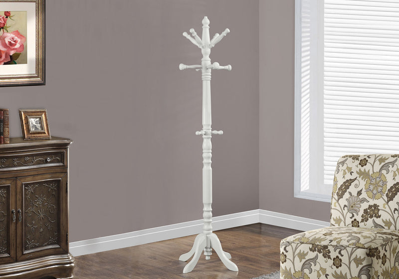 Coat Rack - 73"H / Antique White Wood Traditional Style - I 2013