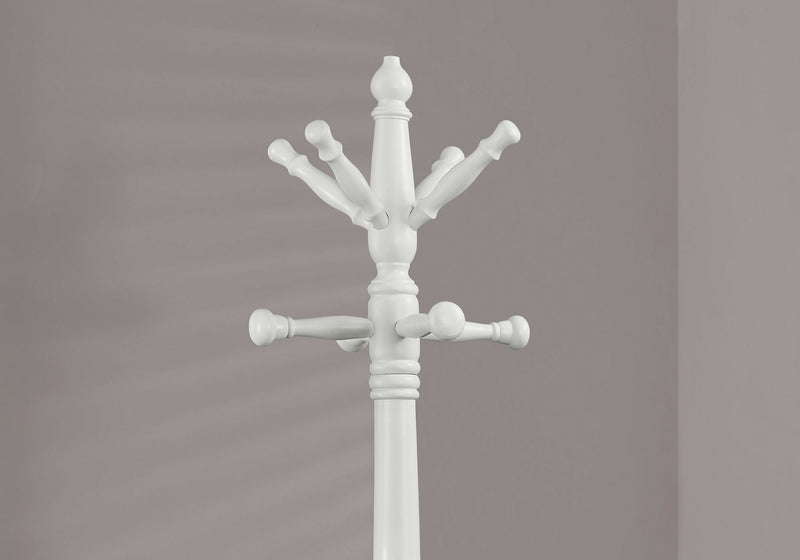 Coat Rack - 73"H / Antique White Wood Traditional Style - I 2013