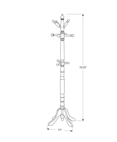 Coat Rack - 73"H / Antique White Wood Traditional Style - I 2013