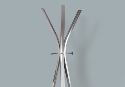 Coat Rack - 72"H / Silver Metal Contemporary Style - I 2015