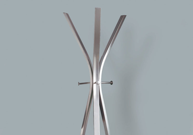 Coat Rack - 72"H / Silver Metal Contemporary Style - I 2015