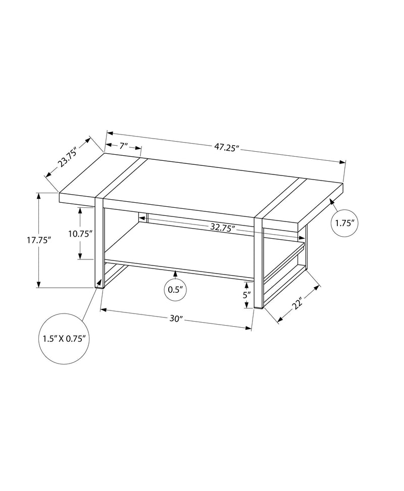 Coffee Table - Black Reclaimed Wood-Look / Black Metal - I 2860