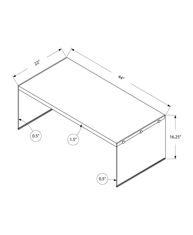 Coffee Table - Grey Cement With Tempered Glass - I 3230