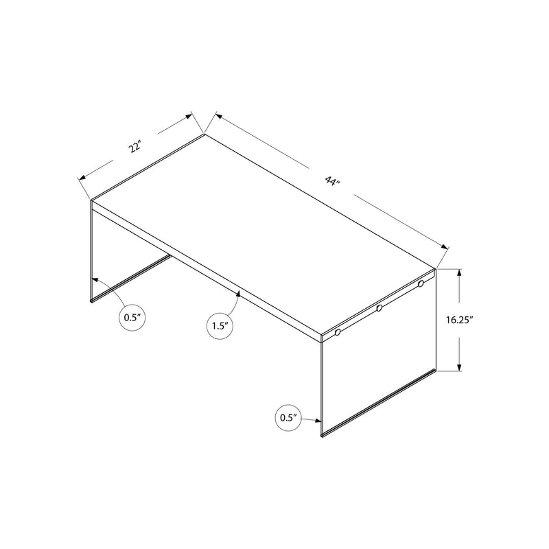 Coffee Table - Glossy White With Tempered Glass - I 3286