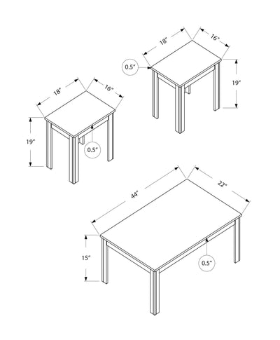 Coffee Table Set - 3Pcs Set / Industrial Grey - I 7860P