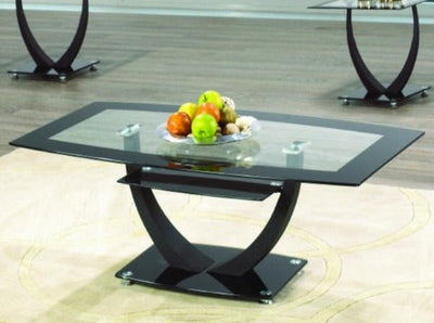Coffee Table With 8mm Tempered Glass, A Black Trim and Metal Base - IF-2007-C