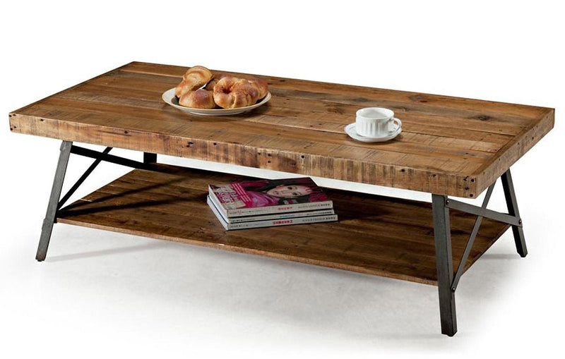 Trestle-Style Rustic Coffee Table Set - IF-2041-3PCs