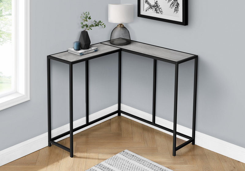 Accent Table - 36"L / Grey / Black Corner Console - I 2156