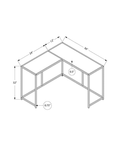 Accent Table - 36"L / White / White Corner Console - I 2160