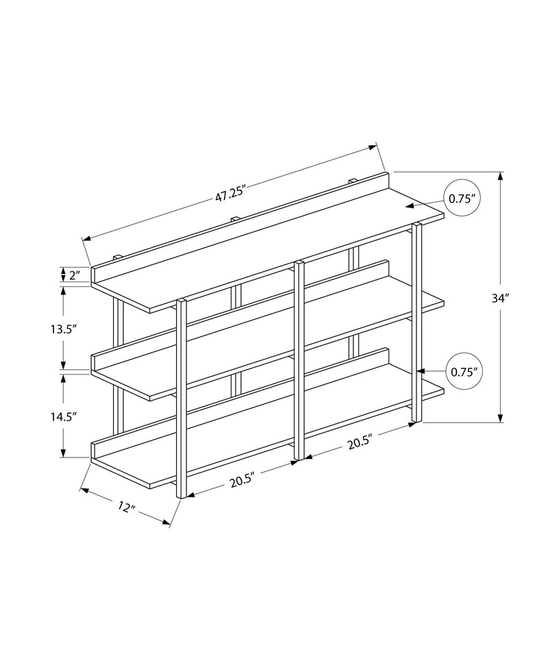 Accent Table - 48"L / Black Marble / Black Metal Console - I 2220