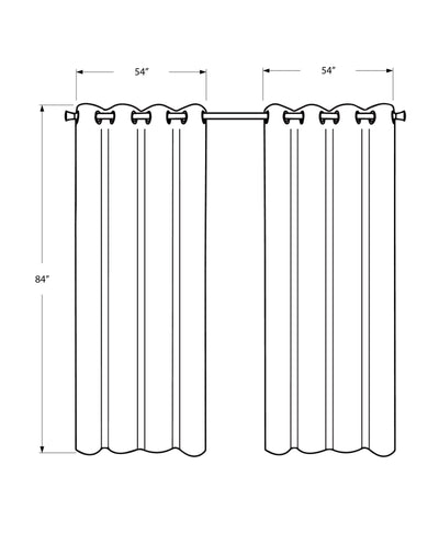 Curtain Panel - 2Pcs / 54"W X 84"H Beige Room Darkening - I 9800