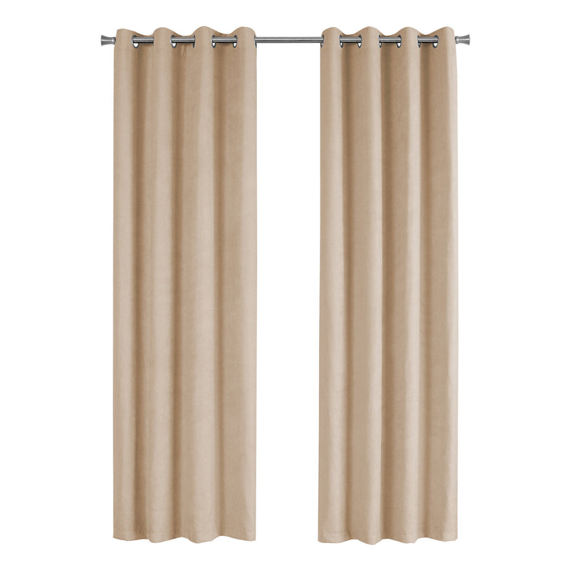 Curtain Panel - 2Pcs / 54"W X 95"H Beige Room Darkening - I 9801