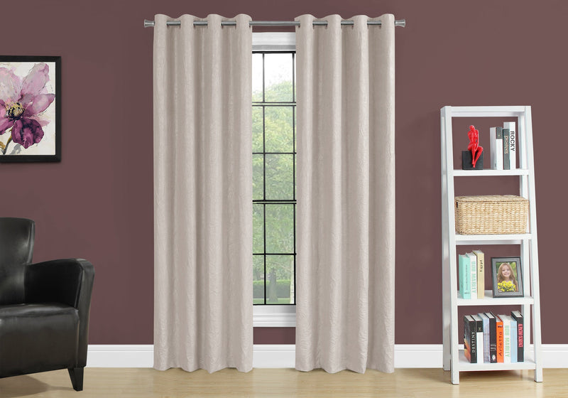 Curtain Panel - 2Pcs / 52"W X 84"H Ivory Room Darkening - I 9817