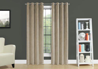 Curtain Panel - 2Pcs / 52"W X 95"H Beige Room Darkening - I 9821